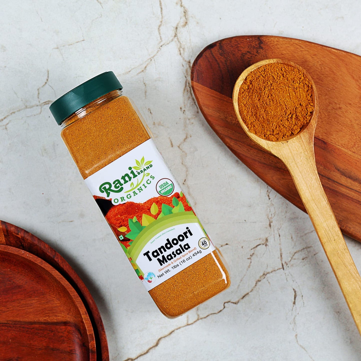Rani Tandoori Masala (Natural, No Colors Added) Indian 11-Spice Blend 3oz (85g) PET Jar ~ Salt Free | Vegan | Gluten Friendly | NON-GMO | Kosher | Indian Origin