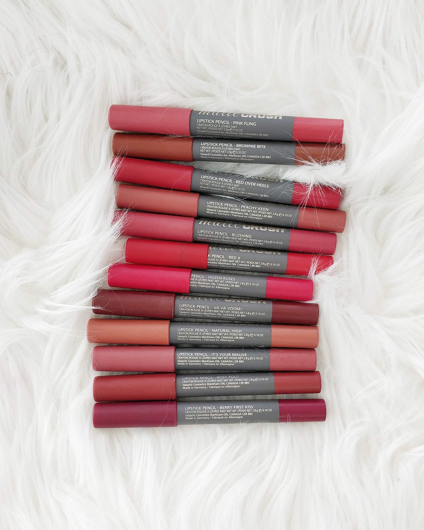 VASANTI Matte Crush Lipstick Pencil – Rosy Pout Medium Pink Brown – Soft, Velvety Matte Finish, Waterproof, Smooth Application – Natural, Vegan, Paraben-Free Lip Color
