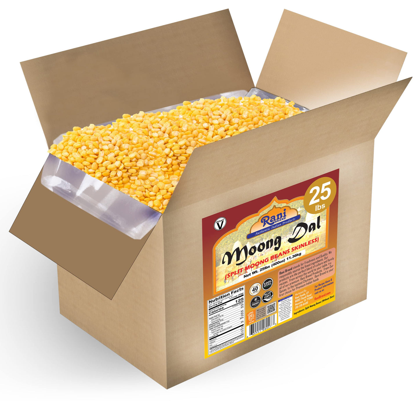 Rani Moong Whole (Ideal for cooking & sprouting, Whole Mung Beans with skin) Lentils Indian 64oz (4lbs) 1.81kg Bulk ~ All Natural | Gluten Friendly | Non-GMO | Kosher | Vegan | Indian Origin