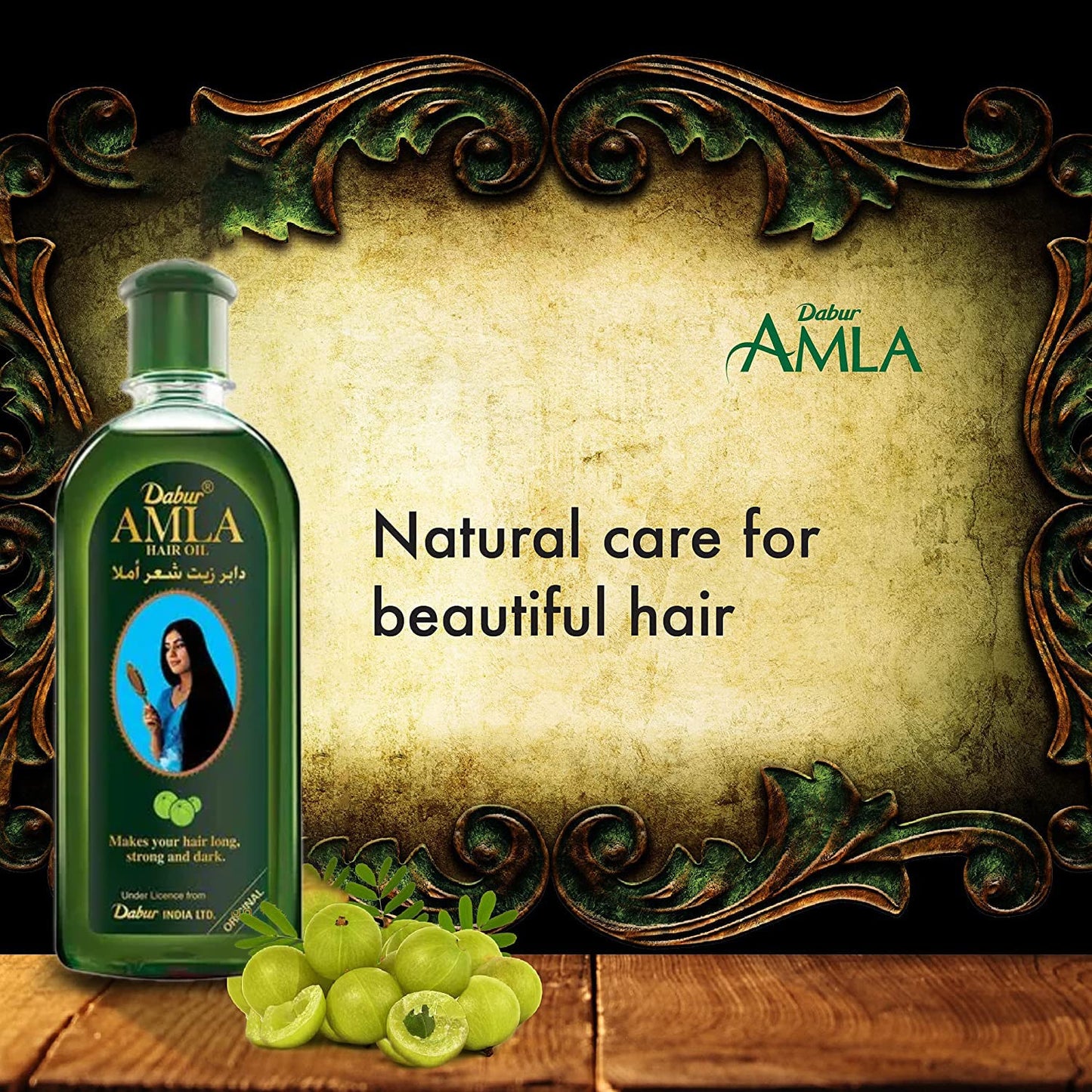 Vatika Naturals Amla Hair Oil – Nourishing Herbal Hair Oil for Stronger, Thicker & Shinier Hair – Enriched with Amla Extracts to Reduce Hair Fall, Strengthen Roots & Promote Healthy Growth – 300ml