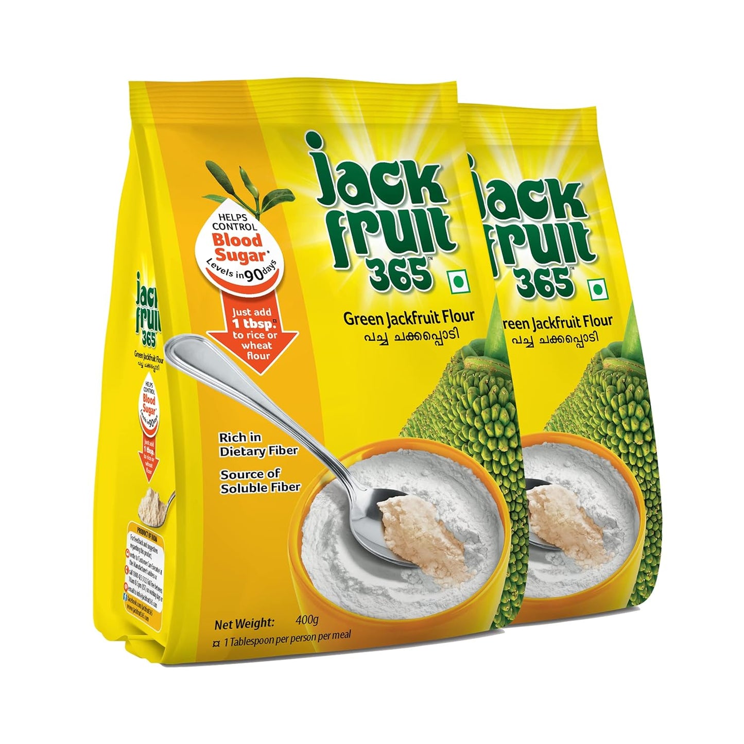 Eastern Jackfruit365 Green Jackfruit Flour-800G(4 Packs of 200g)