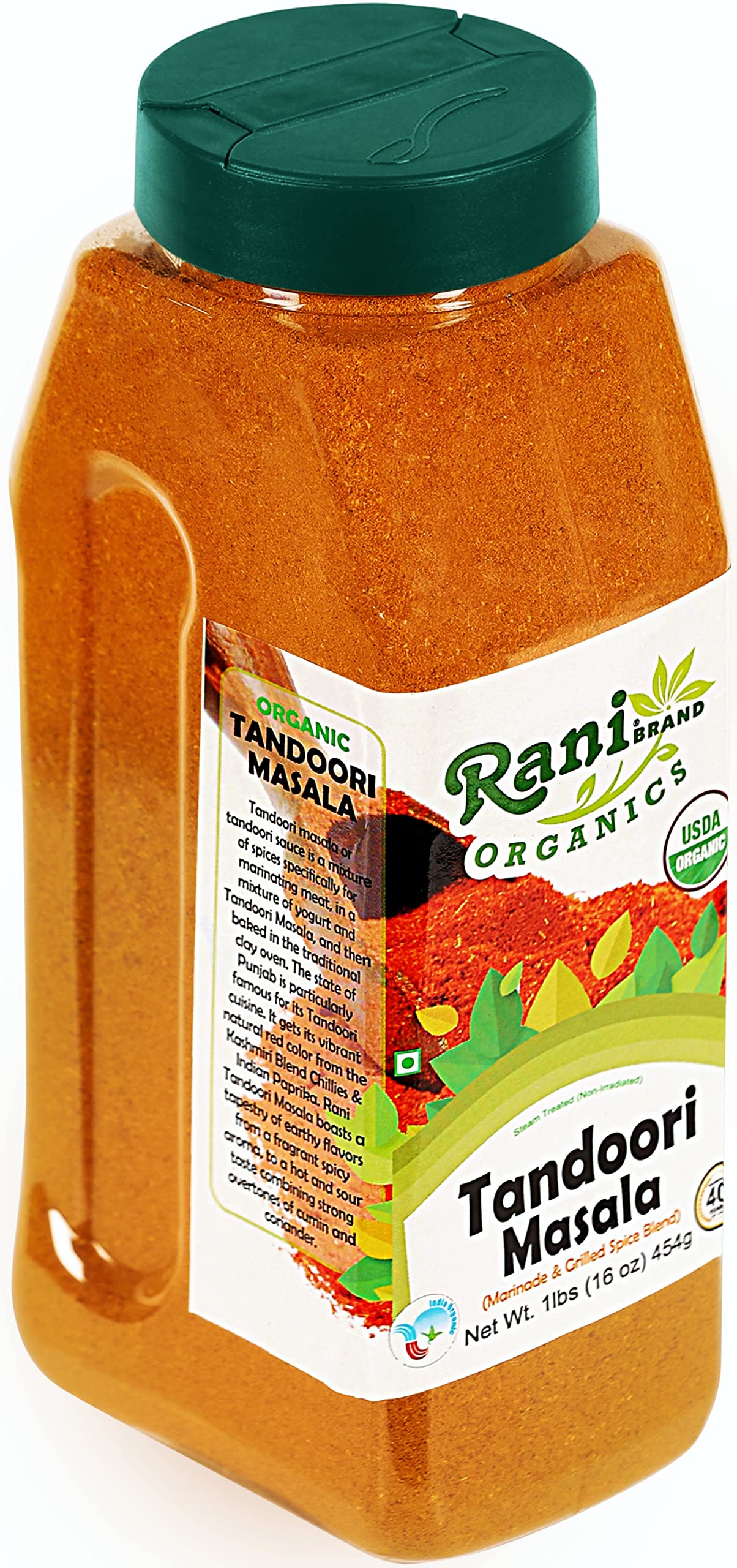 Rani Tandoori Masala (Natural, No Colors Added) Indian 11-Spice Blend 3oz (85g) PET Jar ~ Salt Free | Vegan | Gluten Friendly | NON-GMO | Kosher | Indian Origin