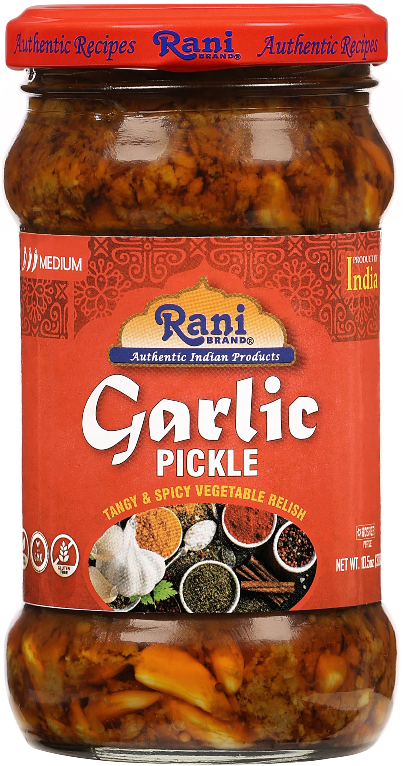 Rani Lime Pickle Hot (Achar, Spicy Indian Relish) 10.5oz (300g) Glass Jar ~ Vegan | Gluten Free | NON-GMO | No Colors | Popular Indian Condiment, Indian Origin