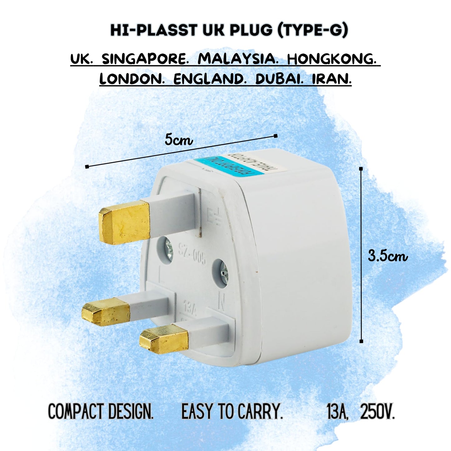 Hi-PLASST (3pcs) Type-A US Converter Plug // India to USA Universal Travel Adapter for USA, Canada, Mexico, Brazil, Philippines, Cuba, Thailand, Taiwan, Japan, Panama, etc