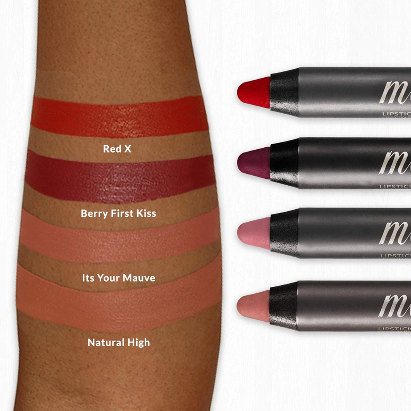 VASANTI Matte Crush Lipstick Pencil – Rosy Pout Medium Pink Brown – Soft, Velvety Matte Finish, Waterproof, Smooth Application – Natural, Vegan, Paraben-Free Lip Color