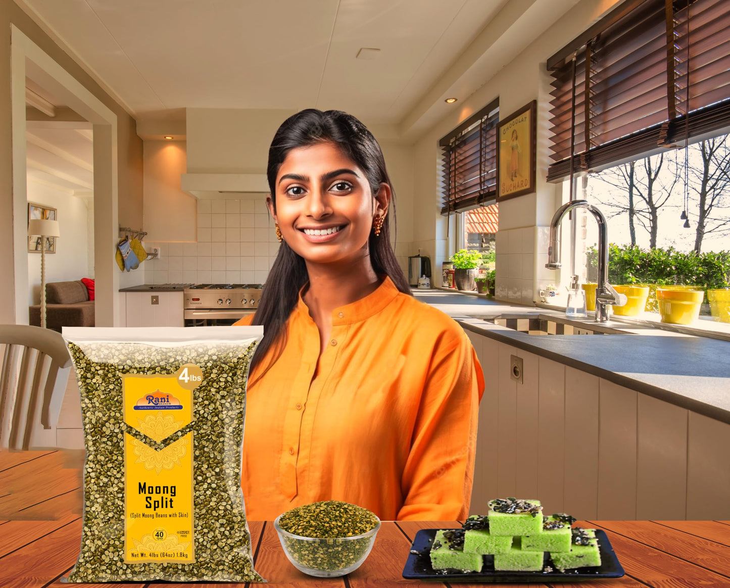 Rani Moong Whole (Ideal for cooking & sprouting, Whole Mung Beans with skin) Lentils Indian 64oz (4lbs) 1.81kg Bulk ~ All Natural | Gluten Friendly | Non-GMO | Kosher | Vegan | Indian Origin