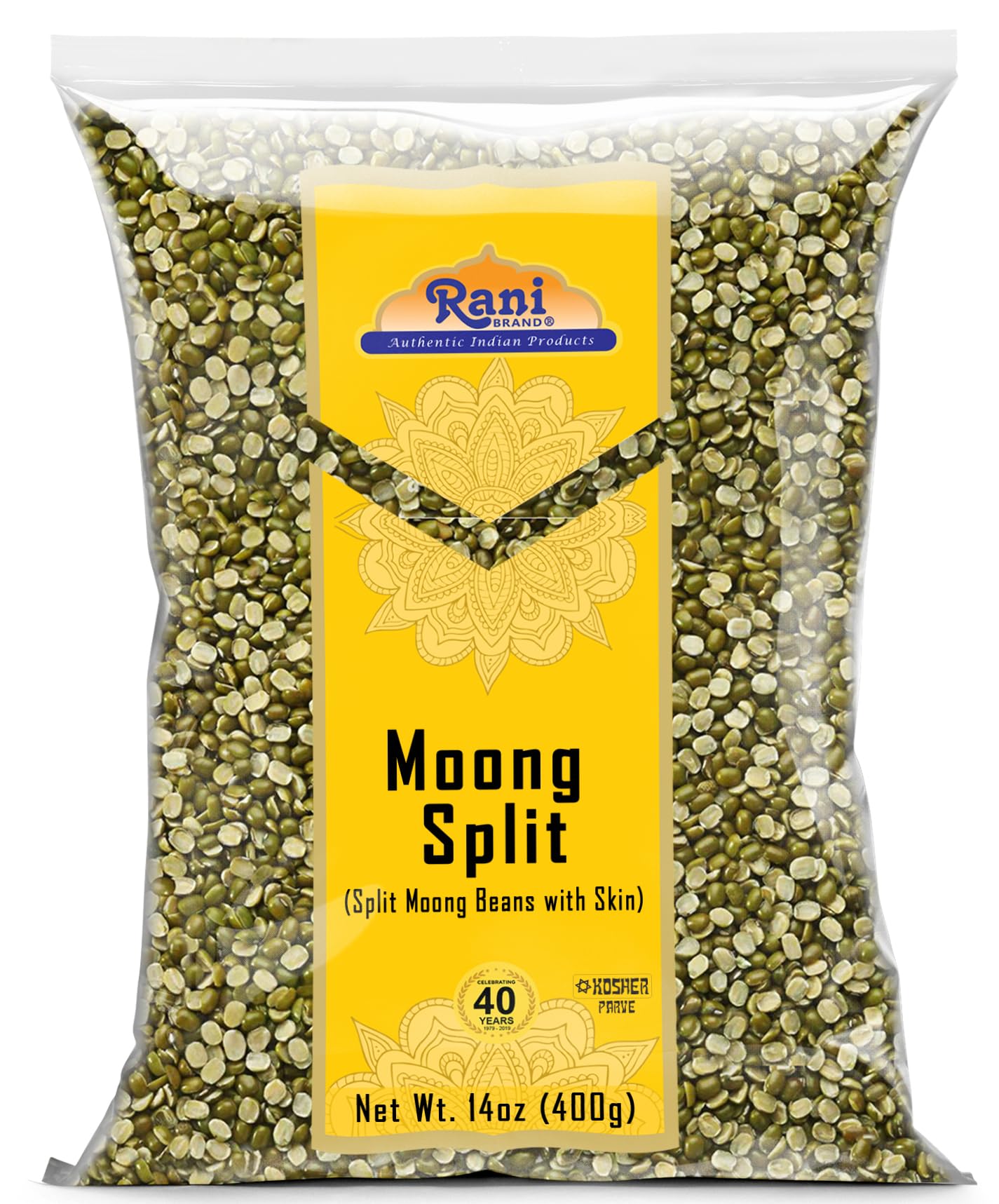 Rani Moong Whole (Ideal for cooking & sprouting, Whole Mung Beans with skin) Lentils Indian 64oz (4lbs) 1.81kg Bulk ~ All Natural | Gluten Friendly | Non-GMO | Kosher | Vegan | Indian Origin