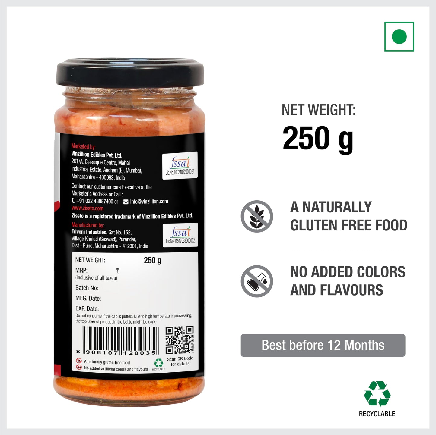 Zissto Tikka Masala Paste | Ready To Cook Mix Gravy | 250gms Serves 6-8 People | All Purpose Gravy Chicken Tikka Masala, Paneer Tikka Masala, Tikka Sandwich, Paneer Kathi Roll