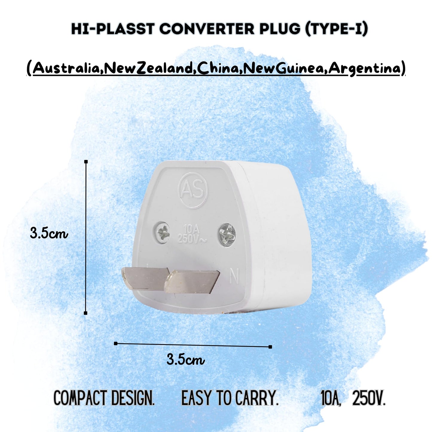 Hi-PLASST (3pcs) Type-A US Converter Plug // India to USA Universal Travel Adapter for USA, Canada, Mexico, Brazil, Philippines, Cuba, Thailand, Taiwan, Japan, Panama, etc