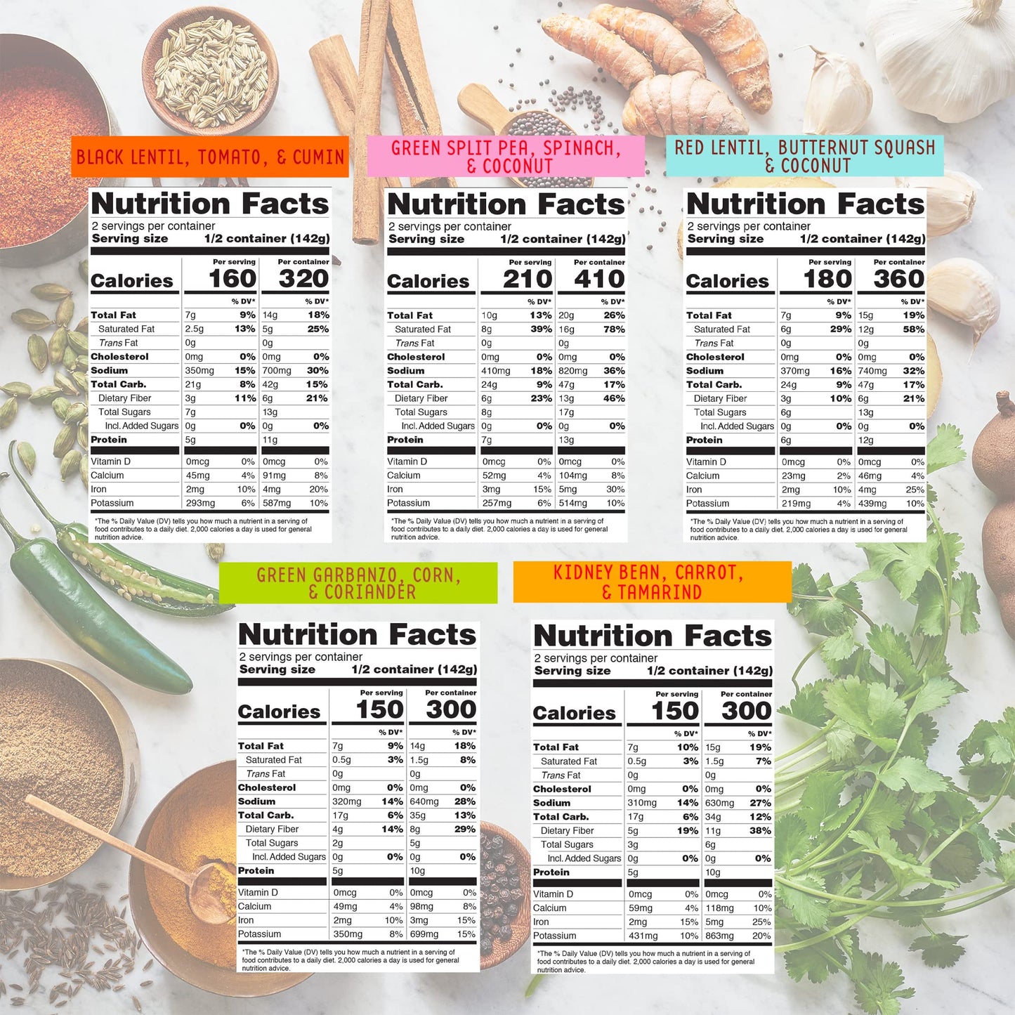 Maya Kaimal Foods - Organic Indian Everyday Dal - 6 pack variety of 10oz Ready to Eat Meals - Fully Cooked - Vegan - Kosher - Microwavable - made from Lentils, Beans, Squash, Coconut, Peas