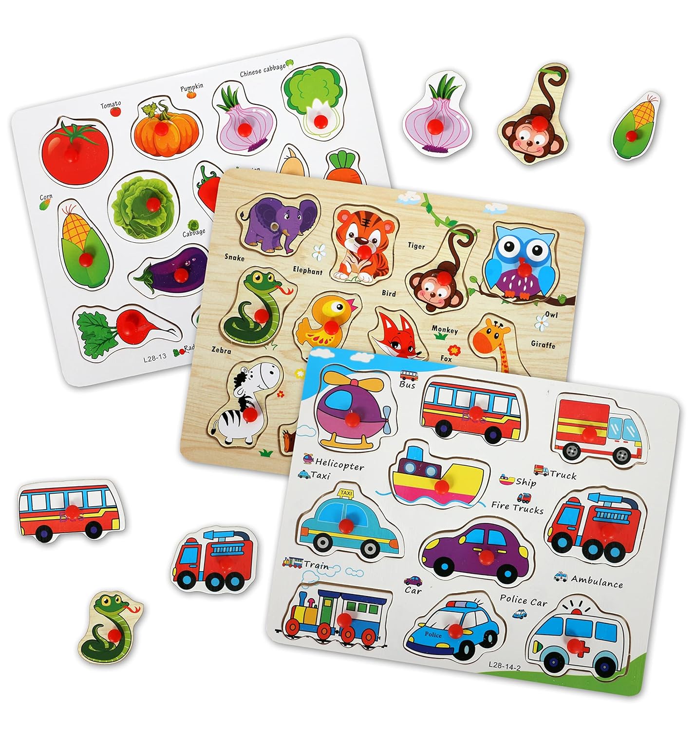 Chocozone Wooden Learning Educational Game Board for Kids, Puzzle Toys for 2 Years Old Boys & Girls (Alphabets, Numbers & Shapes)