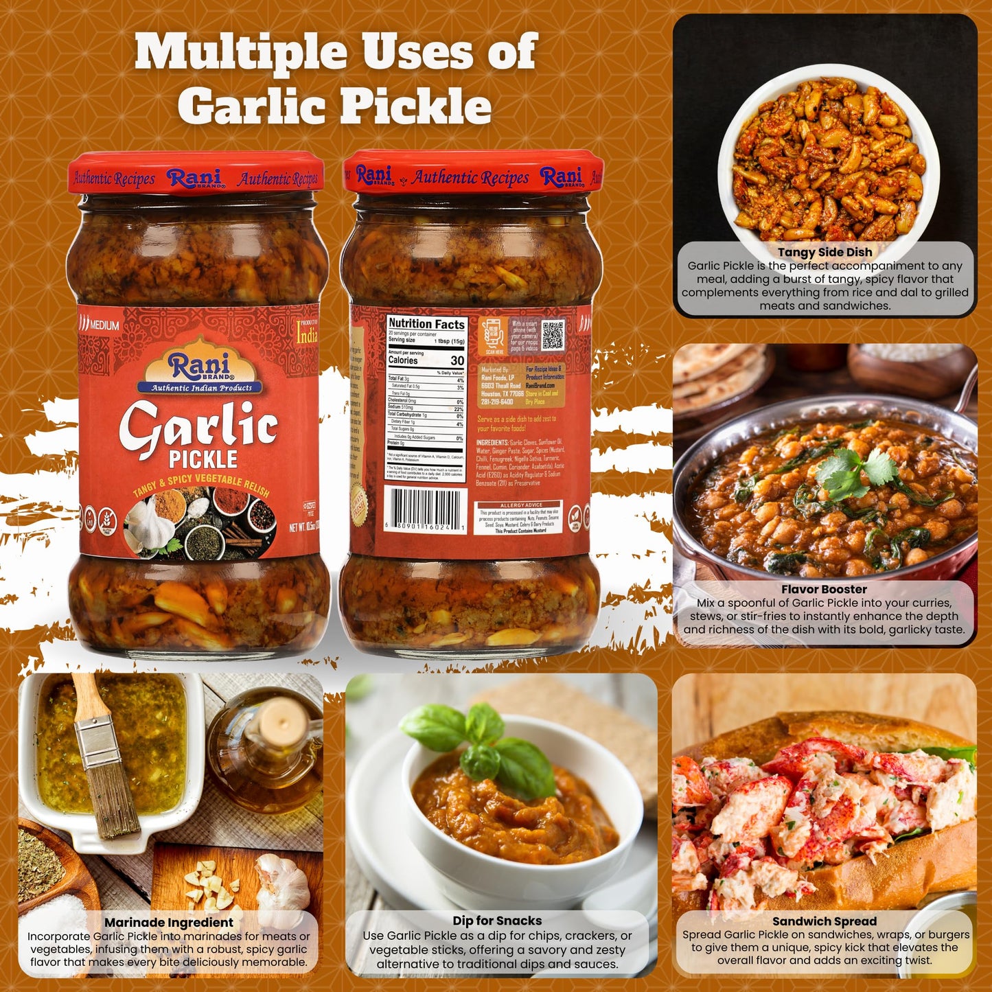 Rani Lime Pickle Hot (Achar, Spicy Indian Relish) 10.5oz (300g) Glass Jar ~ Vegan | Gluten Free | NON-GMO | No Colors | Popular Indian Condiment, Indian Origin