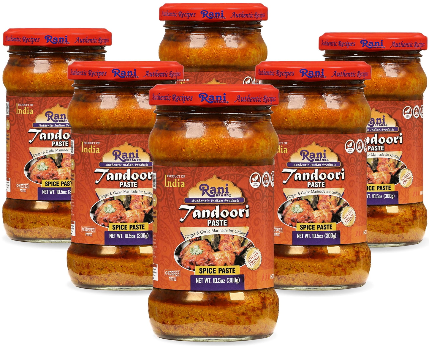 Rani Tandoori Masala (Natural, No Colors Added) Indian 11-Spice Blend 3oz (85g) PET Jar ~ Salt Free | Vegan | Gluten Friendly | NON-GMO | Kosher | Indian Origin