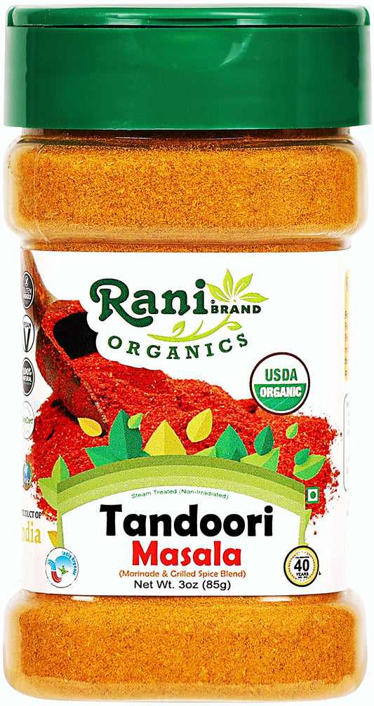 Rani Tandoori Masala (Natural, No Colors Added) Indian 11-Spice Blend 3oz (85g) PET Jar ~ Salt Free | Vegan | Gluten Friendly | NON-GMO | Kosher | Indian Origin