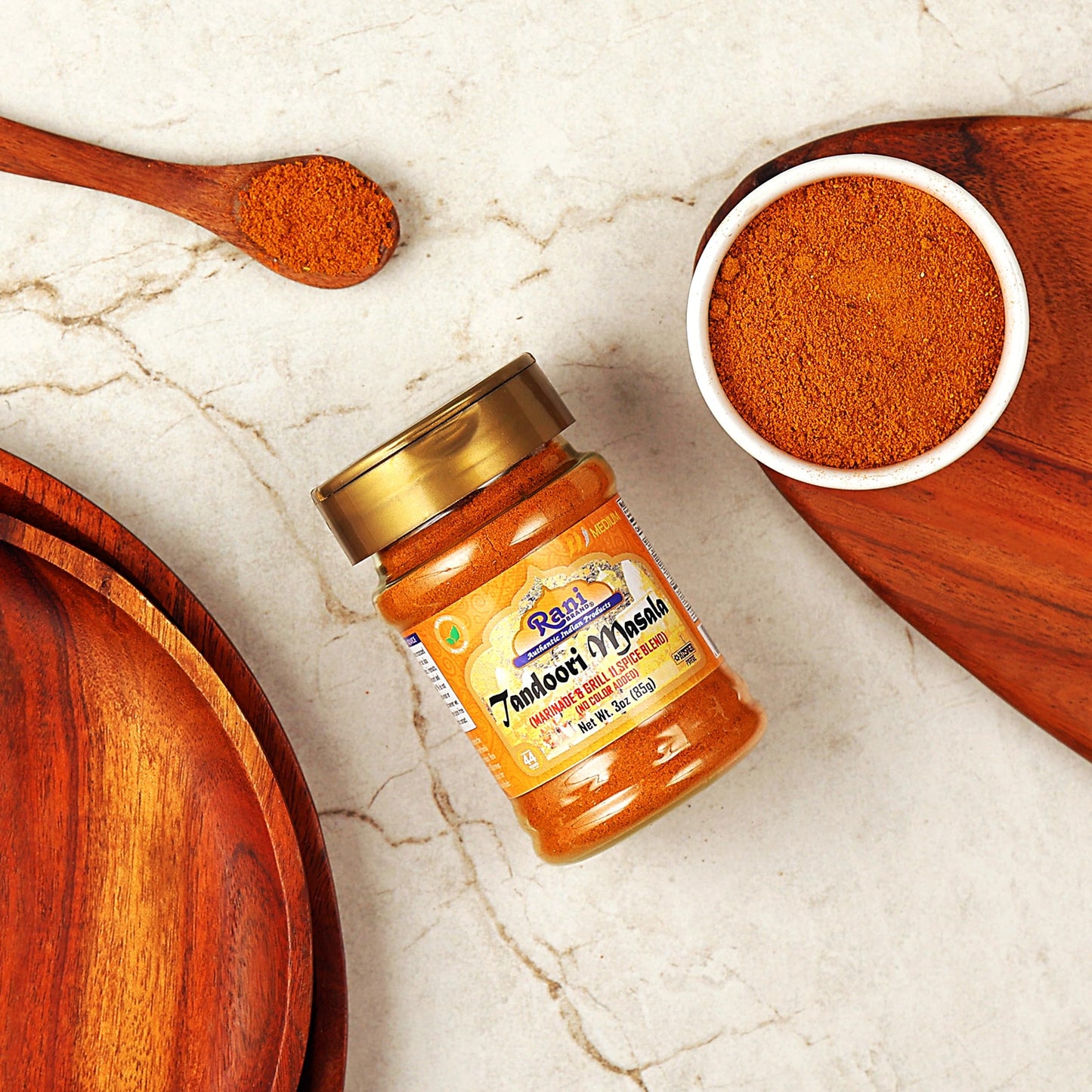 Rani Tandoori Masala (Natural, No Colors Added) Indian 11-Spice Blend 3oz (85g) PET Jar ~ Salt Free | Vegan | Gluten Friendly | NON-GMO | Kosher | Indian Origin