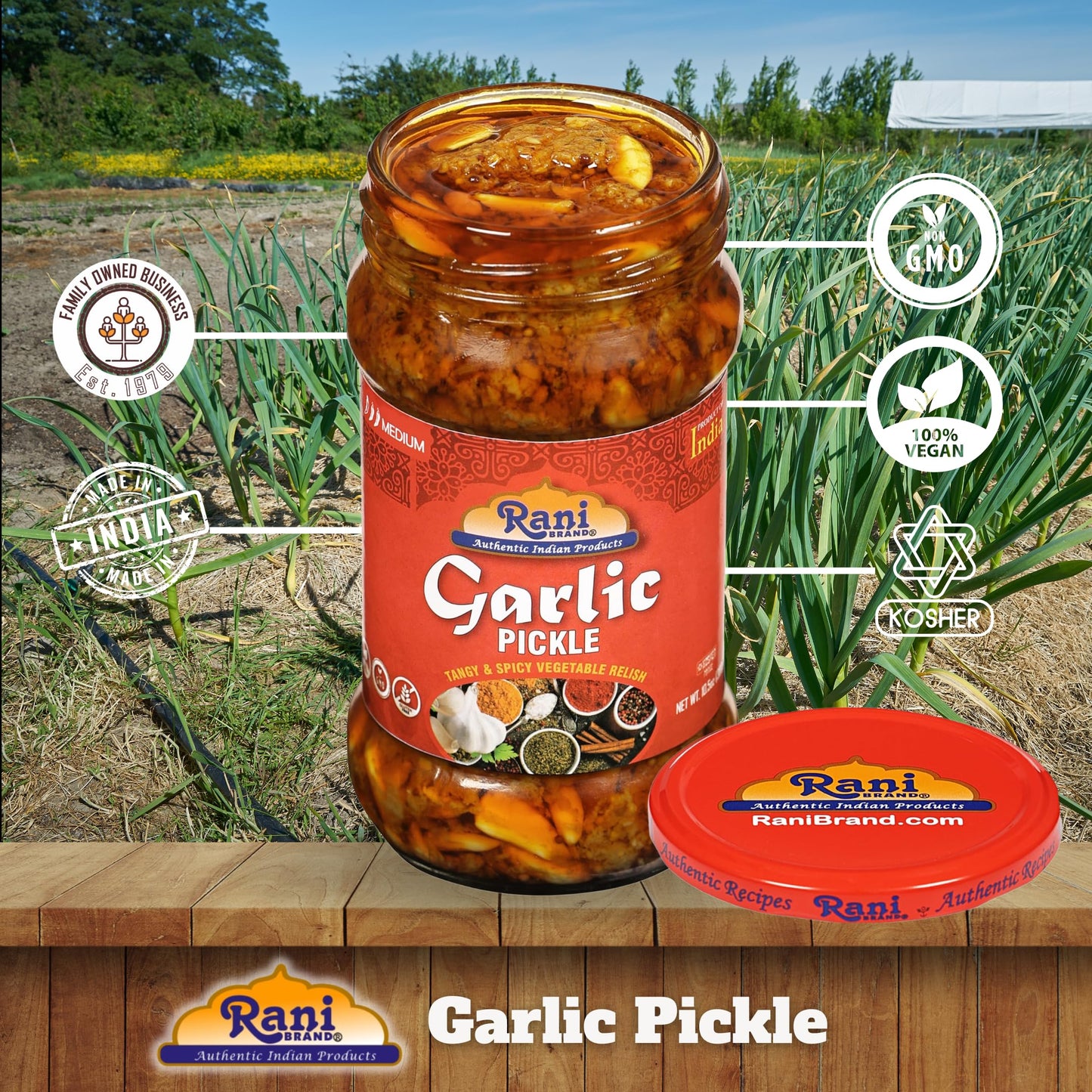 Rani Lime Pickle Hot (Achar, Spicy Indian Relish) 10.5oz (300g) Glass Jar ~ Vegan | Gluten Free | NON-GMO | No Colors | Popular Indian Condiment, Indian Origin