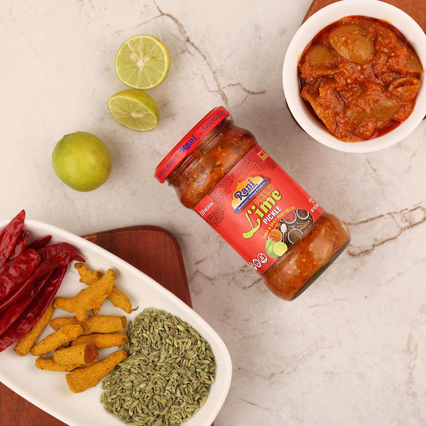 Rani Lime Pickle Hot (Achar, Spicy Indian Relish) 10.5oz (300g) Glass Jar ~ Vegan | Gluten Free | NON-GMO | No Colors | Popular Indian Condiment, Indian Origin