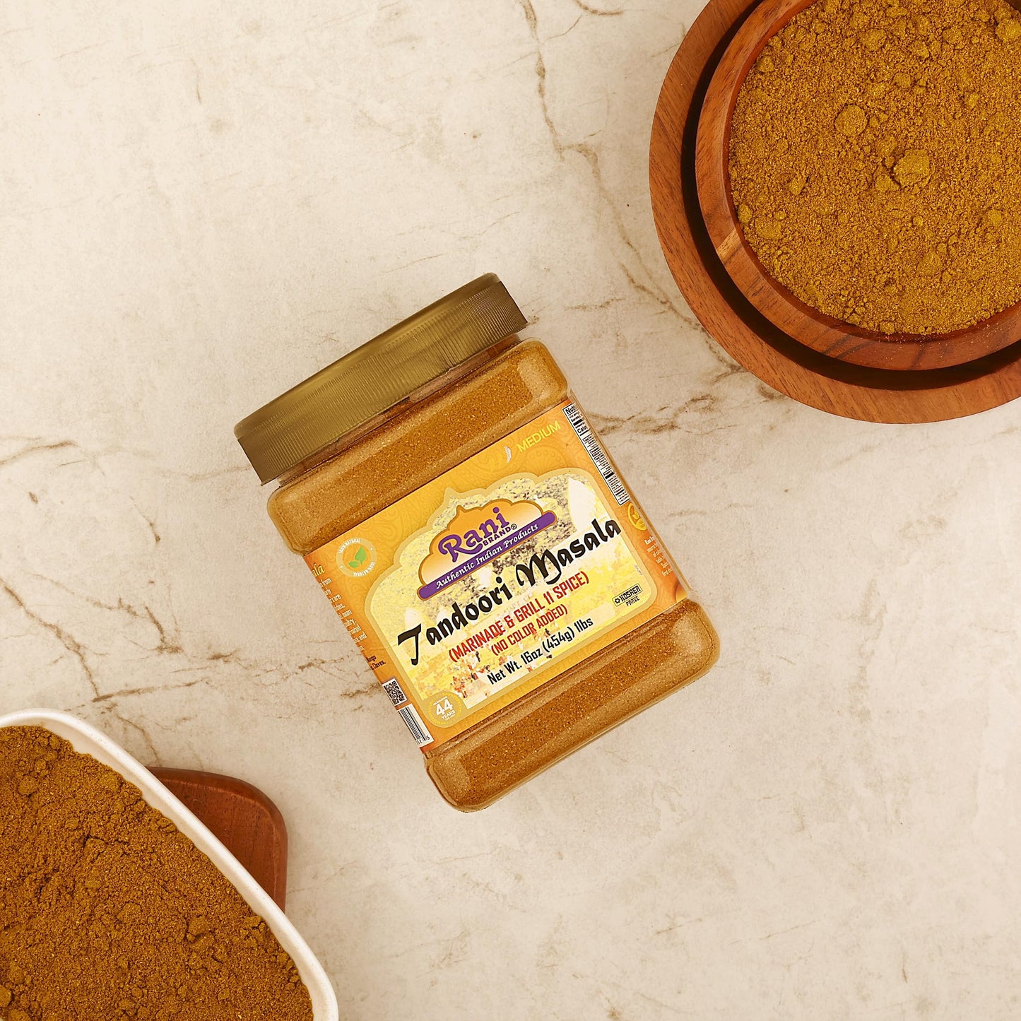 Rani Tandoori Masala (Natural, No Colors Added) Indian 11-Spice Blend 3oz (85g) PET Jar ~ Salt Free | Vegan | Gluten Friendly | NON-GMO | Kosher | Indian Origin