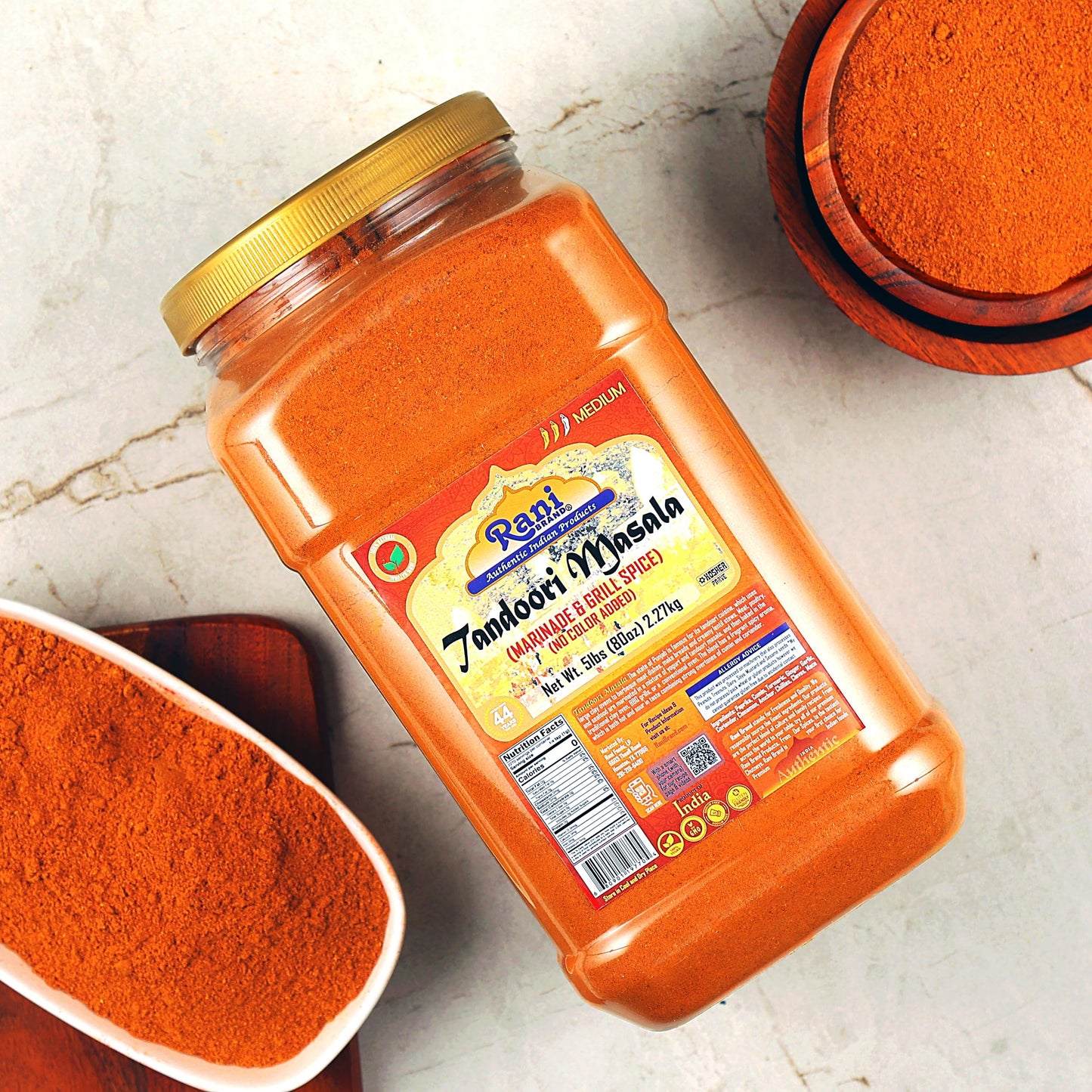 Rani Tandoori Masala (Natural, No Colors Added) Indian 11-Spice Blend 3oz (85g) PET Jar ~ Salt Free | Vegan | Gluten Friendly | NON-GMO | Kosher | Indian Origin