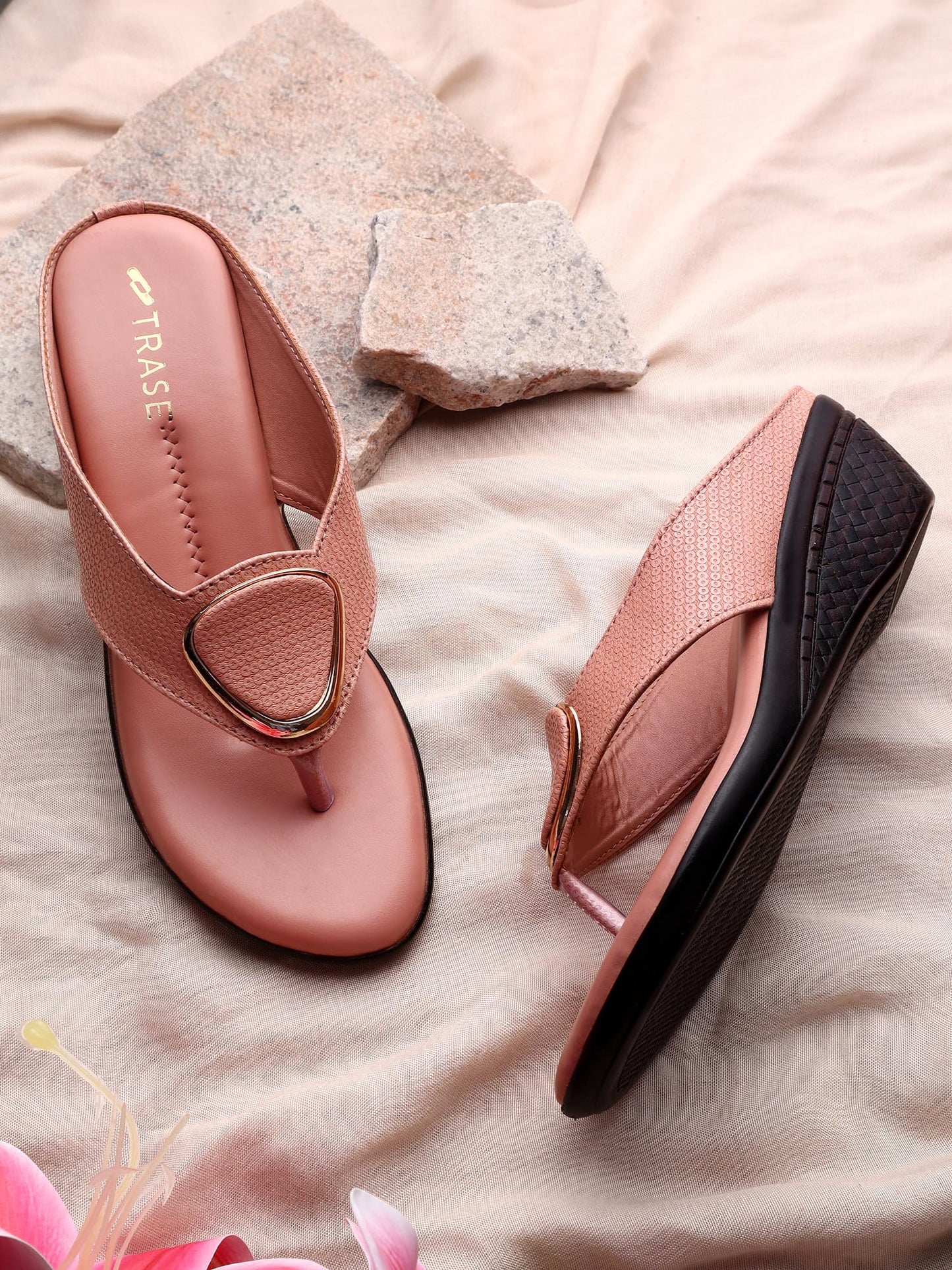 TRASE Women's Fashion Sandal | Faux Leather, Comfortable & Stylish Wedges | Ideal for Casual & Formal Occasions 2 inches heel