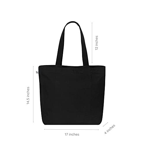Ecoright Large Canvas Tote Bag for Women, Zipper Handbags for Women Inner Pocket for Shopping, Office & Daily Use
