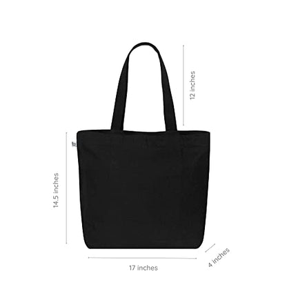 Ecoright Large Canvas Tote Bag for Women, Zipper Handbags for Women Inner Pocket for Shopping, Office & Daily Use