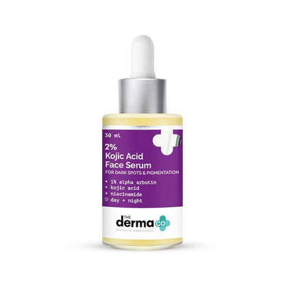 The Derma Co 2% Kojic Acid Face Serum | With 1% Alpha Arbutin & Niacinamide | Reduces Dark Spots, Pigmentation & Blemishes | For All Skin types | 10 ml