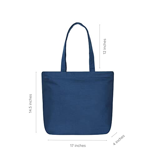 Ecoright Large Canvas Tote Bag for Women, Zipper Handbags for Women Inner Pocket for Shopping, Office & Daily Use