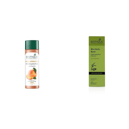 Biotique Bio Apricot Refreshing Body Wash, 190ml And Biotique Bio Honey Gel Refreshing Foaming Face Cleanser, 120ml