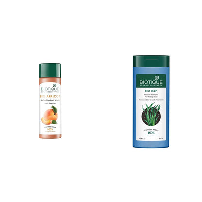 Biotique Bio Apricot Refreshing Body Wash, 190ml And Biotique Bio Honey Gel Refreshing Foaming Face Cleanser, 120ml