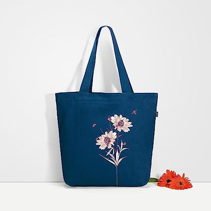 Ecoright Large Canvas Tote Bag for Women, Zipper Handbags for Women Inner Pocket for Shopping, Office & Daily Use