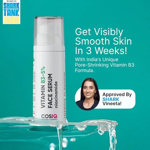 Cos-IQ 5% Niacinamide Face Serum for Clear Glowing Skin, Reduces Dullness, Hydrates & Repairs Skin with Vit B3 & Hyaluronic Acid, Day & Night Serum | For Women & Men | 30ml
