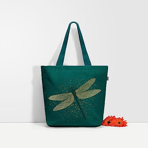 Ecoright Large Canvas Tote Bag for Women, Zipper Handbags for Women Inner Pocket for Shopping, Office & Daily Use