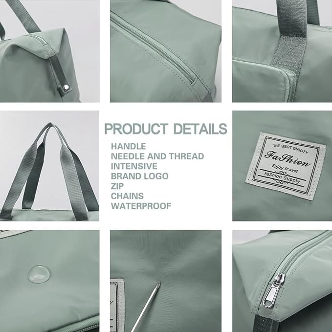 Wazdorf 41 Liter Expandable Travel Bags for Women, Duffle Bags for Women Luggage, Foldable Vanity Traveling Bag, Waterproof Hand Bag for Ladies Personal Items