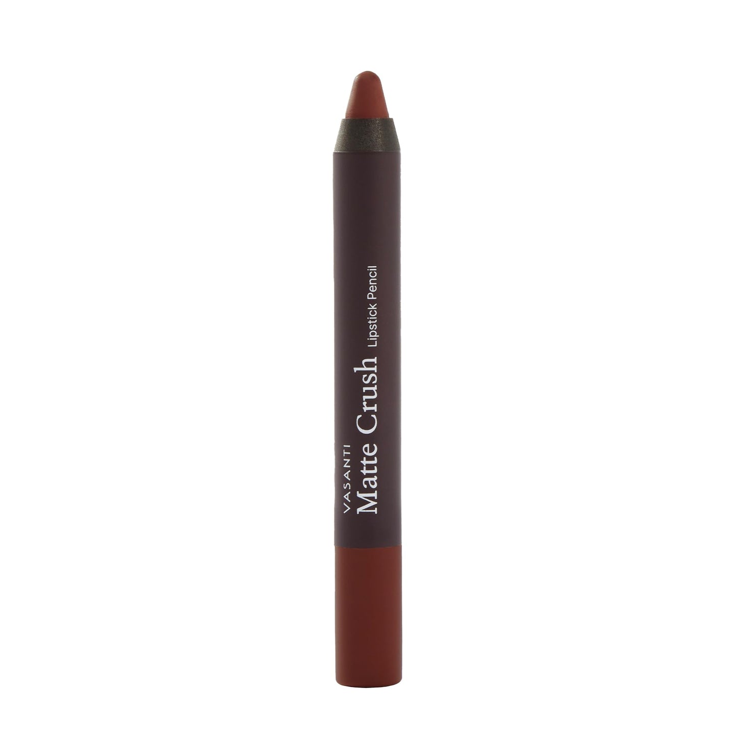 VASANTI Matte Crush Lipstick Pencil – Rosy Pout Medium Pink Brown – Soft, Velvety Matte Finish, Waterproof, Smooth Application – Natural, Vegan, Paraben-Free Lip Color