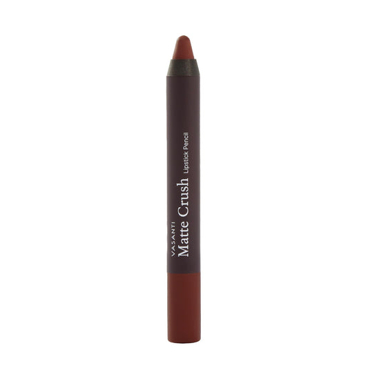 VASANTI Matte Crush Lipstick Pencil – Rosy Pout Medium Pink Brown – Soft, Velvety Matte Finish, Waterproof, Smooth Application – Natural, Vegan, Paraben-Free Lip Color
