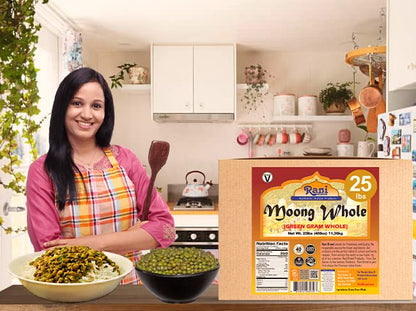 Rani Moong Whole (Ideal for cooking & sprouting, Whole Mung Beans with skin) Lentils Indian 64oz (4lbs) 1.81kg Bulk ~ All Natural | Gluten Friendly | Non-GMO | Kosher | Vegan | Indian Origin