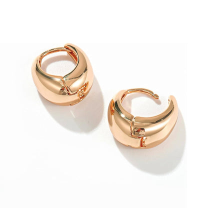 VAMA FASHIONS 18K Rose Gold Plated Hypoallergenic Piercing Kaju Kan ki Bali Hoop Earring Dainty Chunky Huggie Baali Stud Earrings for Girls Women
