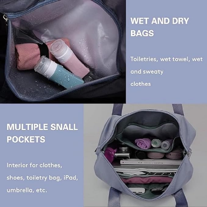 Wazdorf 41 Liter Expandable Travel Bags for Women, Duffle Bags for Women Luggage, Foldable Vanity Traveling Bag, Waterproof Hand Bag for Ladies Personal Items
