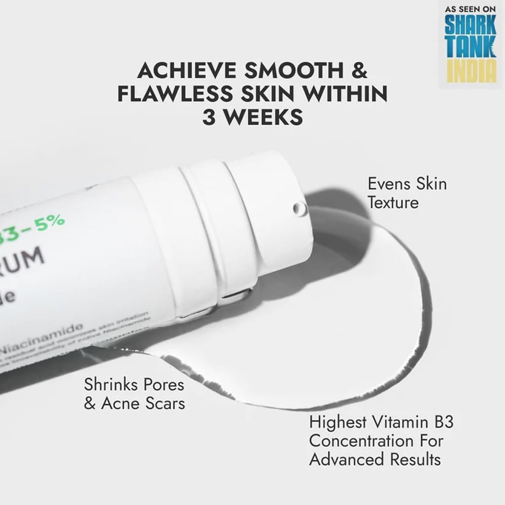 Cos-IQ 5% Niacinamide Face Serum for Clear Glowing Skin, Reduces Dullness, Hydrates & Repairs Skin with Vit B3 & Hyaluronic Acid, Day & Night Serum | For Women & Men | 30ml
