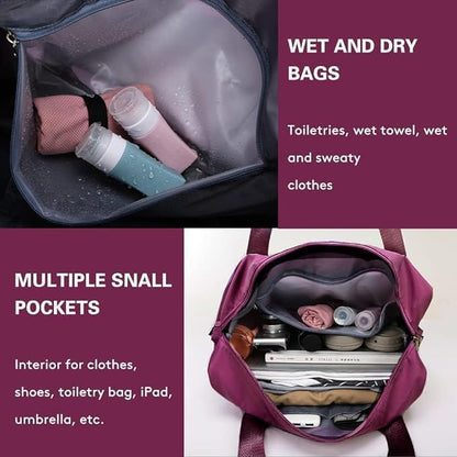 Wazdorf 41 Liter Expandable Travel Bags for Women, Duffle Bags for Women Luggage, Foldable Vanity Traveling Bag, Waterproof Hand Bag for Ladies Personal Items
