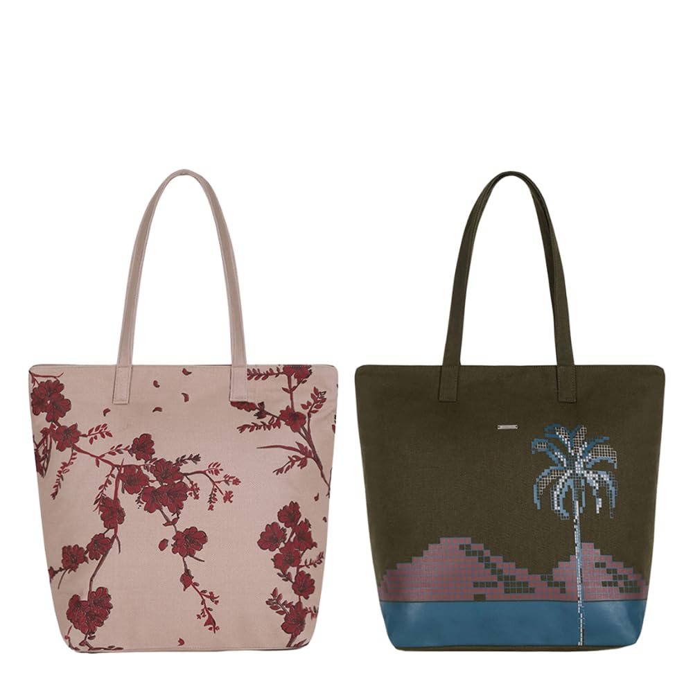Ecoright Large Canvas Tote Bag for Women, Zipper Handbags for Women Inner Pocket for Shopping, Office & Daily Use