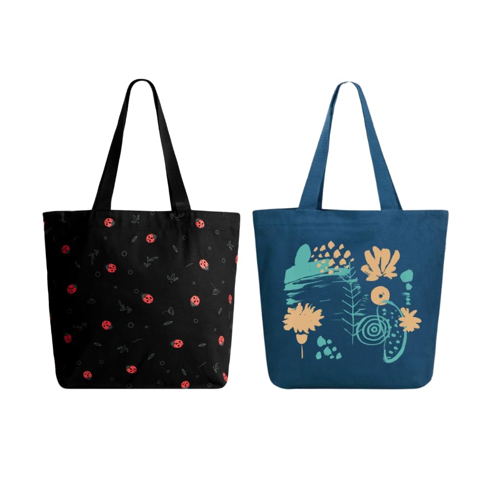 Ecoright Large Canvas Tote Bag for Women, Zipper Handbags for Women Inner Pocket for Shopping, Office & Daily Use