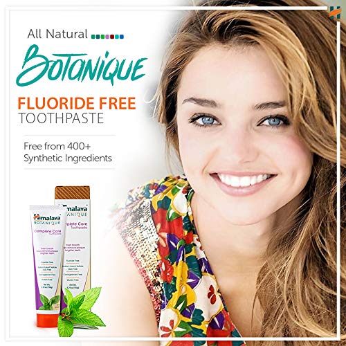 Himalaya Botanique Complete Care Toothpaste, Herbal, Mint Flavor, Fights Plaque, Freshens Breath, Fluoride Free, No Artificial Flavors, SLS Free, Cruelty Free, Foaming, 5.29 Oz, 4 Pack