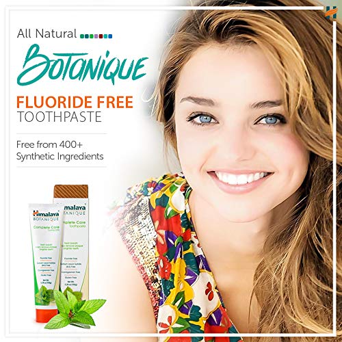 Himalaya Botanique Complete Care Toothpaste, Herbal, Mint Flavor, Fights Plaque, Freshens Breath, Fluoride Free, No Artificial Flavors, SLS Free, Cruelty Free, Foaming, 5.29 Oz, 4 Pack
