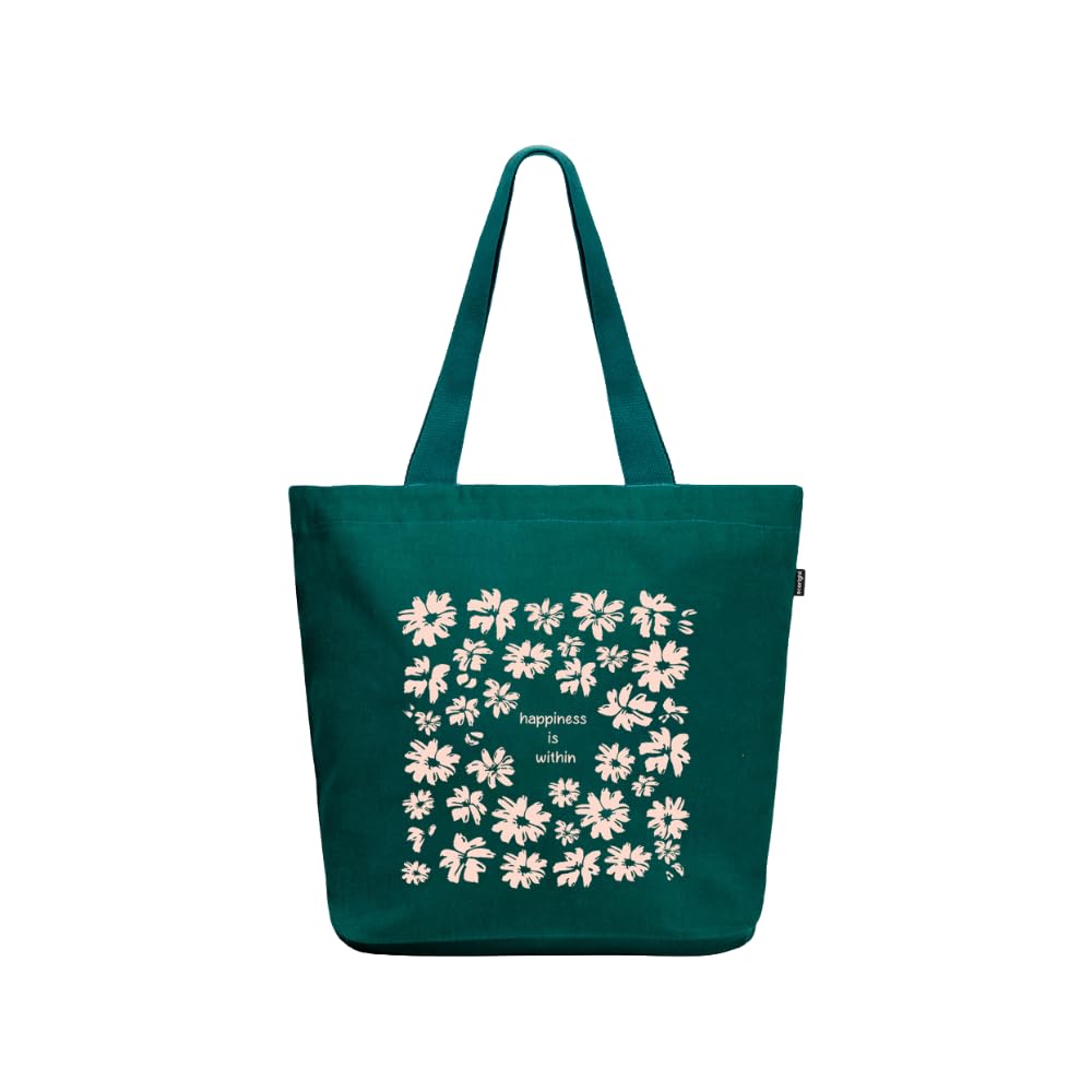 Ecoright Large Canvas Tote Bag for Women, Zipper Handbags for Women Inner Pocket for Shopping, Office & Daily Use