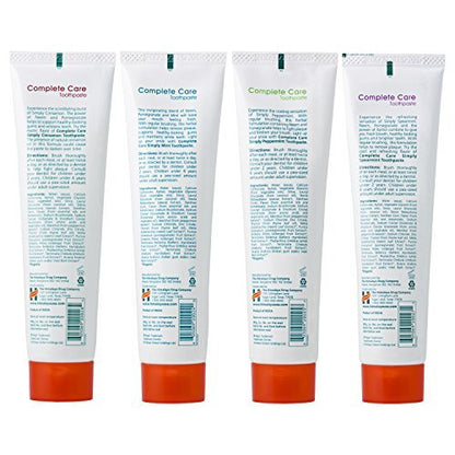 Himalaya Botanique Complete Care Toothpaste, Herbal, Mint Flavor, Fights Plaque, Freshens Breath, Fluoride Free, No Artificial Flavors, SLS Free, Cruelty Free, Foaming, 5.29 Oz, 4 Pack