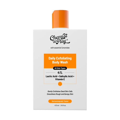 Body Wash Exfoliating For Dry Rough Bumpy Strawberry Skin With 1% Salicylic Acid 2% Lactic Acid And Ceramides For Men And Women (7.9 Ounce)