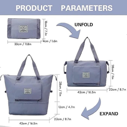 Wazdorf 41 Liter Expandable Travel Bags for Women, Duffle Bags for Women Luggage, Foldable Vanity Traveling Bag, Waterproof Hand Bag for Ladies Personal Items