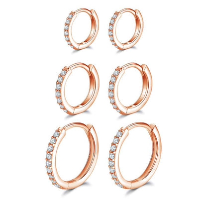 VAMA FASHIONS 18K Rose Gold Plated Hypoallergenic Piercing Kaju Kan ki Bali Hoop Earring Dainty Chunky Huggie Baali Stud Earrings for Girls Women